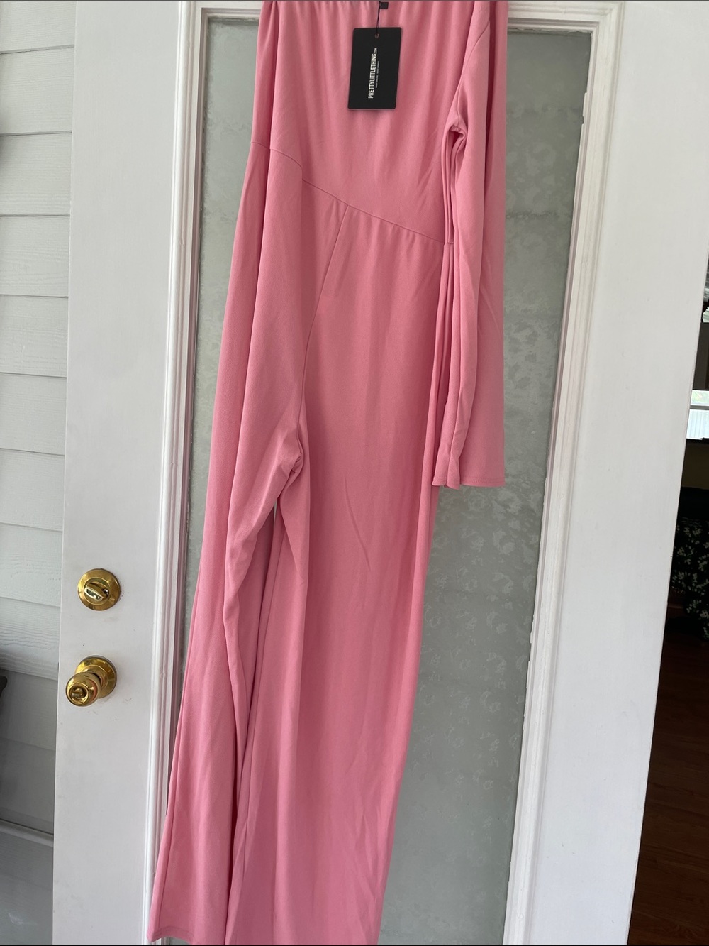 PrettyLittleThing Long Sleeve Pink Maxi Dress